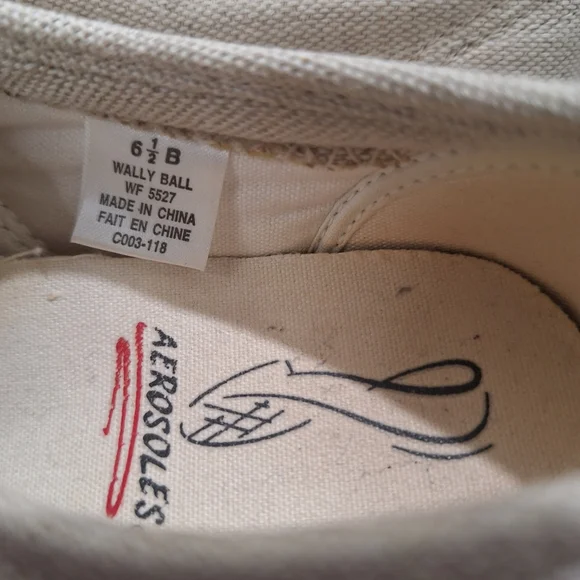 Aerosols Beige Tennis Shoe Style Size 6.5 - Picture 5 of 7